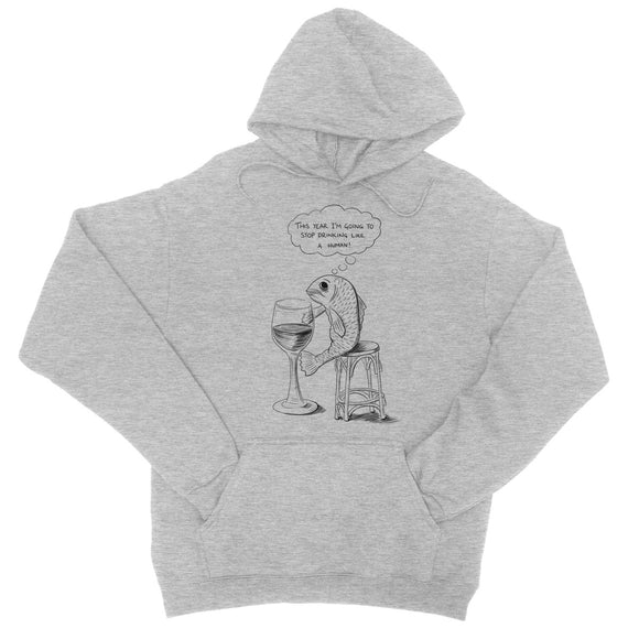 The drinking fish College Hoodie