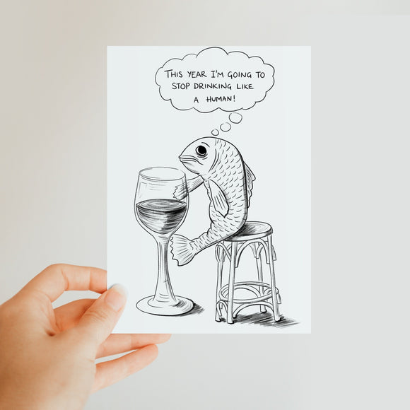 The drinking fish Classic Postcard