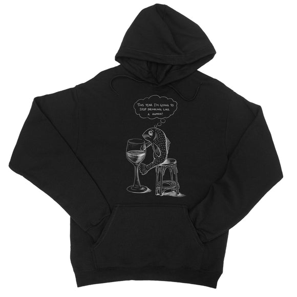 The drinking fish College Hoodie