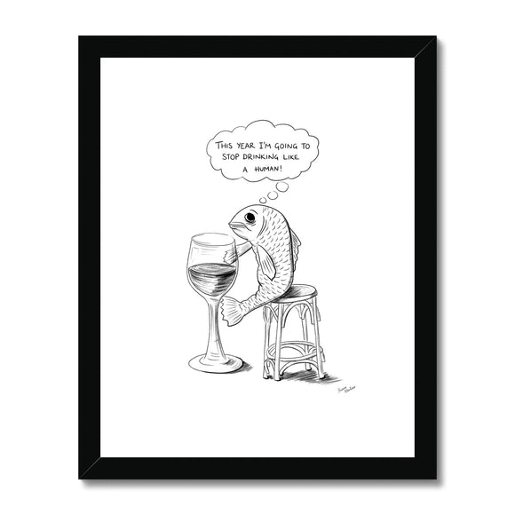 The drinking fish Framed & Mounted Print